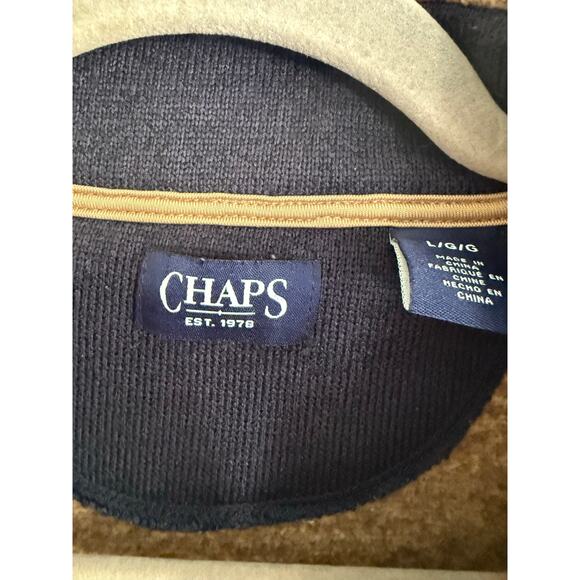 Chaps Men’s Quarter-Zip Tan Pullover Sweater size Large - Picture 4 of 7